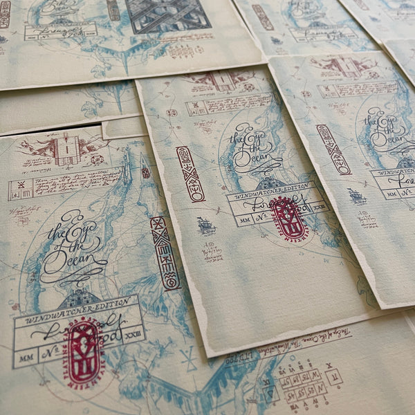 The Eye of the Ocean | Windwatcher Uncut Tuckbox Sheet with signature