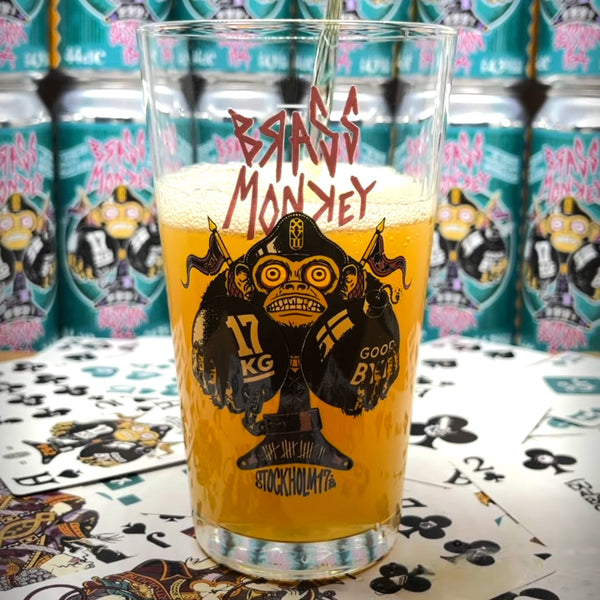 6 Brass Monkey Pint Glasses